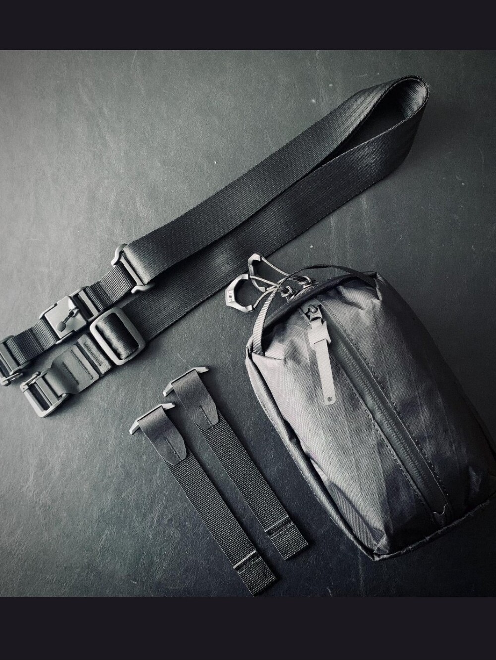 Men's Black Sling Belt Bag - Minimal Everyday Crossbody